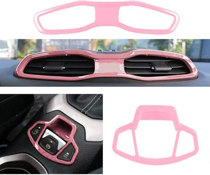 31PCS/ Set Interior Trim Kit Car Interior Accessories Decoration Trim Kit for Jeep Renegade 2015-2018 (Pink)
