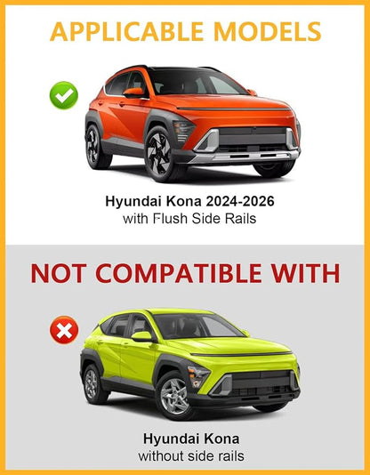 Tuyoung 300lbs Roof Rack Cross Bars Compatible with 2024 2025 2026 Hyundai Kona & Kona Electric, Lockable Heavy Duty Aluminum Roof Rails Crossbars Black Rooftop Cargo Carrier Luggage
