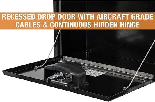 Buyers Products 1703312 Black Steel Underbody Truck Tool Box – 15 x 10 x 24 Inch - Truck Bed & Underbelly RV Storage Box, Locking T-Latch, Weather-Resistant, Heavy-Duty Flatbed Job Box, Made in USA