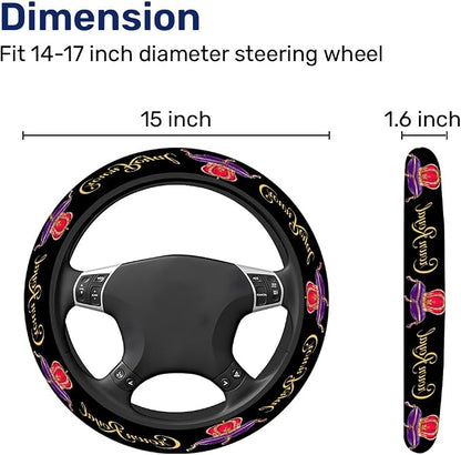 GENANY Royal Whisky Steering Wheel Cover, Non Slip Polyester Car Wheel Protector for Car SUV Truck, Universal 15 Inch