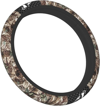 Camo Steering Wheel Cover Universal 15 Inch Camo Wheel Cover Accessories Decorative Non-Slip Neoprene Car Cover Realtree Wheel Cover Suitable For Women And Men Girls Suitable For Car SUV Car Van Truck