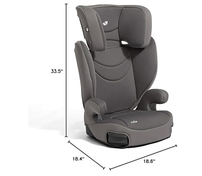 Joie Basil Highback and Backless Booster Car Seat for Big Kids 4 to 12 Years Old, Lightweight 2-in-1 Design (Thunder)