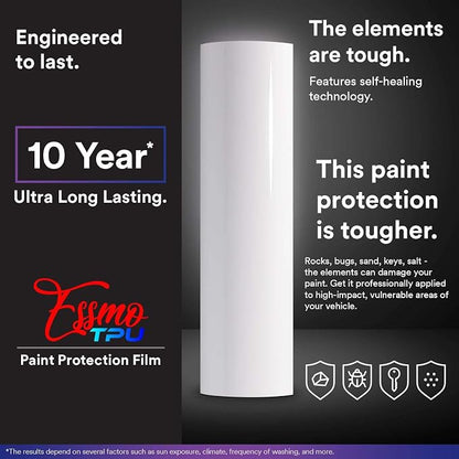 24"x60" (2FTx5FT) PPF Paint Protection Film Gloss Piano White Self Healing Auto Bra Vinyl Wrap Invisible Scratches Shield Sheet DIY with Tool Kit