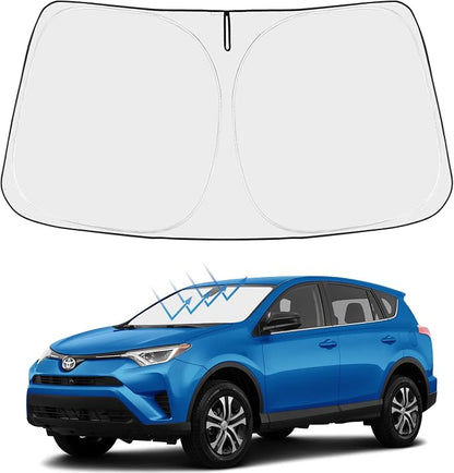 Proadsy 2026 Upgrade Front Windshield Sun Shade Foldable Sunshade Protector Custom Fit 2013-2018 RAV4 SUV Crossover LE XLE Premium Limited XSE Hybrid Adventure Accessories