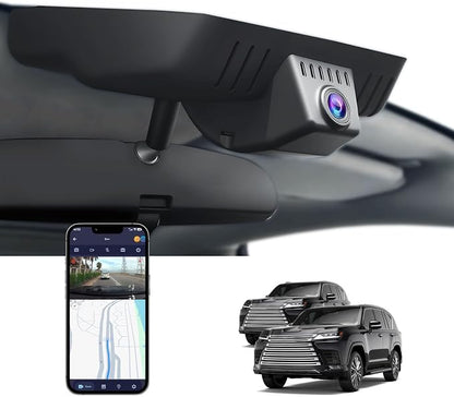 Single Channel 4K Dash Cam for Lexus LX 600 2022-2024 F Sport Premium Ultra Luxury, OEM-Style, UHD 2160P Video, Loop-Recording, Built-in WiFi & APP, G-Sensor, Plug & Play, 64GB Card