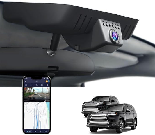 Single Channel 4K Dash Cam for Lexus LX 600 2022-2024 F Sport Premium Ultra Luxury, OEM-Style, UHD 2160P Video, Loop-Recording, Built-in WiFi & APP, G-Sensor, Plug & Play, 64GB Card