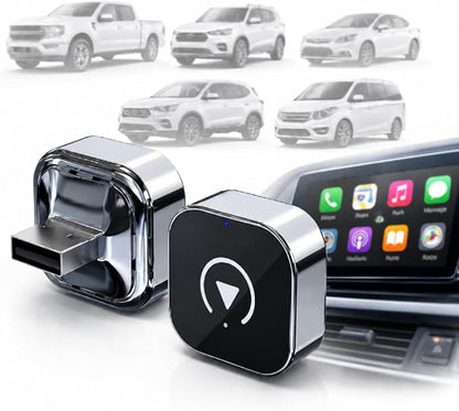 Wireless CarPlay Adapter for Hyundai Kona 2022-2024- Slim Mini USB Design with Type-C Extension for Stable Zero-Latency Connection