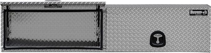 Buyers Products 1701351 Topsider Truck Tool Box, 16x13x72 Inch Diamond Tread Aluminum, Dual Flip-Up Doors, Locking Compression Latches, Weather Resistant, No-Drill Mount, Made in USA