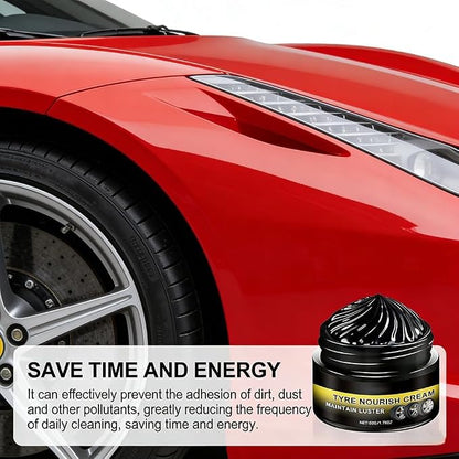 Tyre Nourish Cream, Tire Wax, Restores Black Gloss, Tire Shine, Tire Wax for Ultimate Wheel Protection, 2026 New Tyre Nourish Cream Maintain Luster, Long-Lasting Tire Shine Gelfor for Car Tires (1pcs)