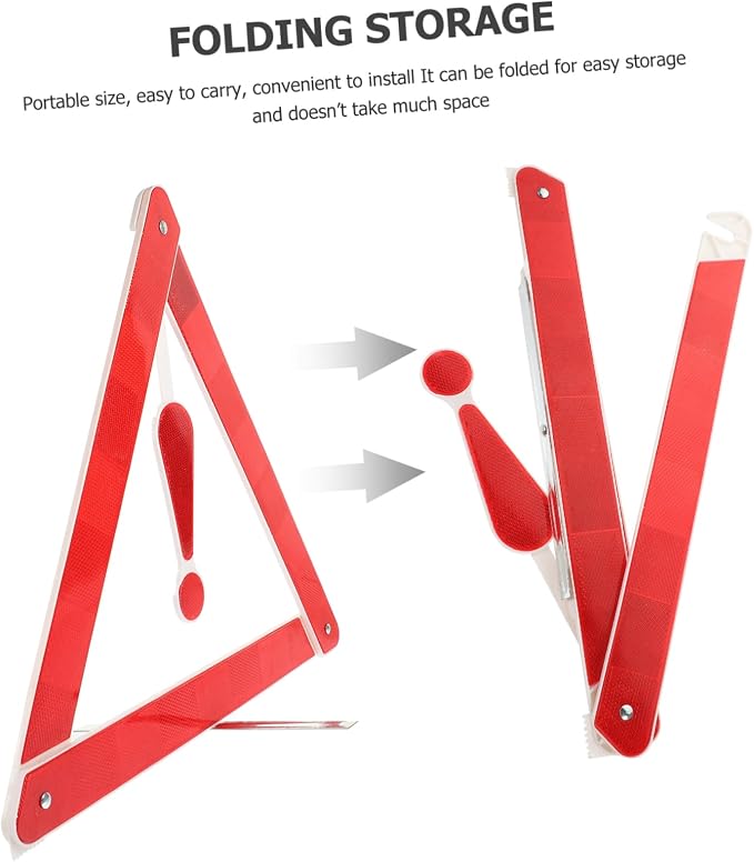 2pcs Car Warning Triangle Sign Road Safety Kit Car Maintenance Triangle Reflectors