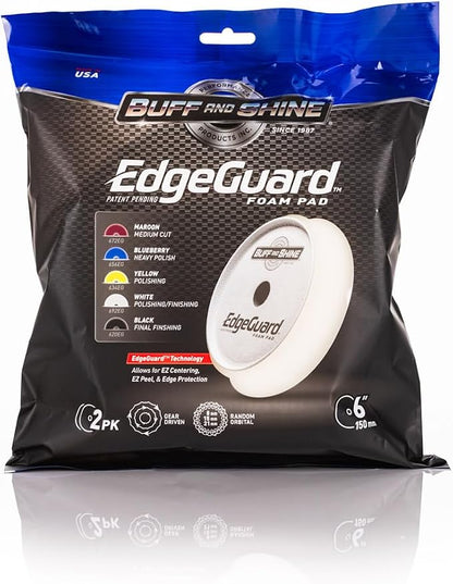Buff and Shine - EdgeGuard Foam Pads - White - 6 Inches - Pack of 2