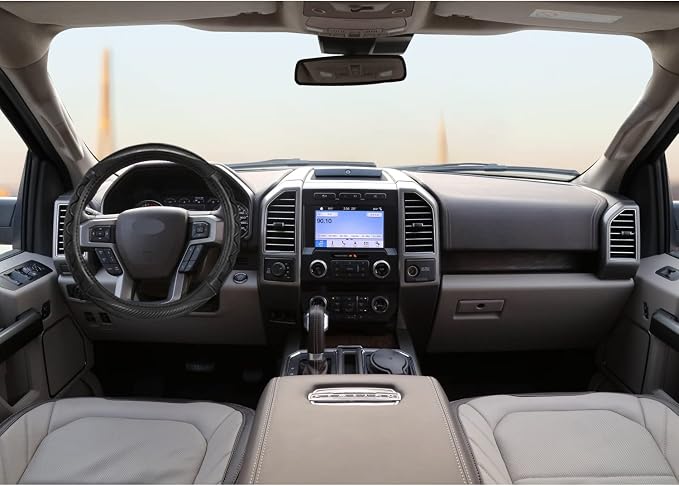 GIANT PANDA Car Steering Wheel Cover for Ford F150 F250 F350 Expedition 15.5-16 inches - Gray