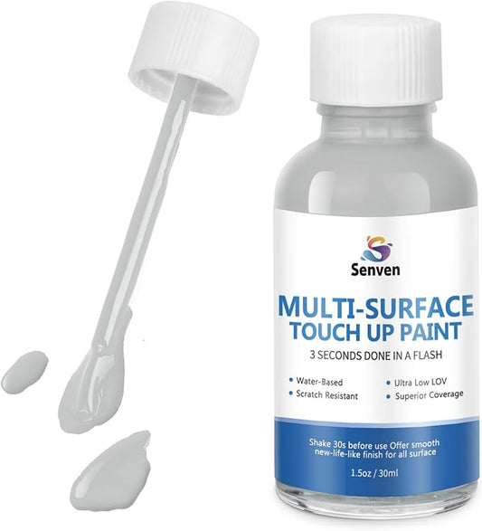 Gray Touch Up Paint High-Gloss Multi Surface Acrylic Gray Touch Up Paint Pen Scratch Repair for Metal,Walls,Cabinets,Appliances,Wood,Door,Furniture,Enamel 1.5 Fl Oz