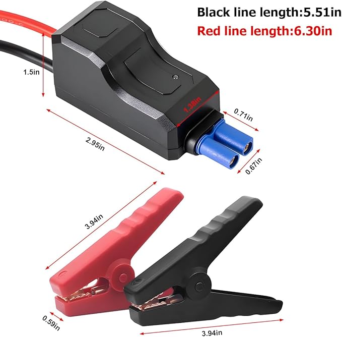 Osilly Car Jump Starter Clamps, 12V Automotive Portable Emergency Booster Jumper Starter Booster Clamp Cables, EC5 Connector Replacement Alligator Clip, Universal for Vehicle, SUV, Truck, RV