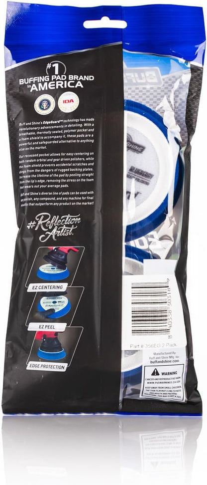 Buff and Shine - EdgeGuard Foam Buffing Pads - Blueberry - 3" Heavy Polishing Pad - Pack of 2