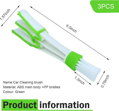 3 PCS Car Air Vent Cleaning Brushes, Multifunctional Automotive Interior Tool for AC Vent & Gap Dust Removal, Universal for Most Cars, SUVs, Trucks