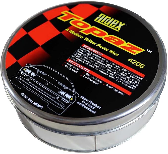 Ardex Topaz Paste Wax 4206 | Professional Car Detailing Paste Wax - Long-Lasting Shine & Protection - 16 oz Can | Made in USA