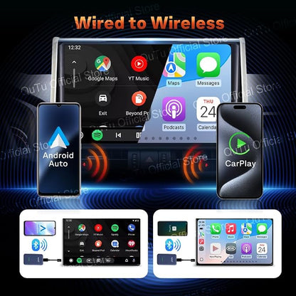 CarlinKit 4.0 Wireless CarPlay 2026 Apple - Wireless CarPlay Adapter for OEM Factory Wired CarPla y Cars 2 in 1. Plug & Play, Wired to Wireles s, Auto Connect, Online Upgrade, 5.8GHz Wi-Fi GPS