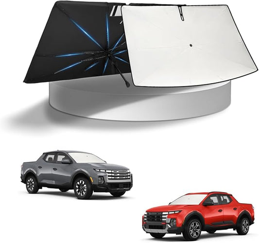 KUST Sun Shade Umbrella for 2022-2025 2026 Hyundai Santa Cruz, 2022-2024 Hyundai Tucson | Custom Fit Windshield Sunshade | with Bendable Handle | Blocks Heat & UV Scratch Resistant Keep Car Cool