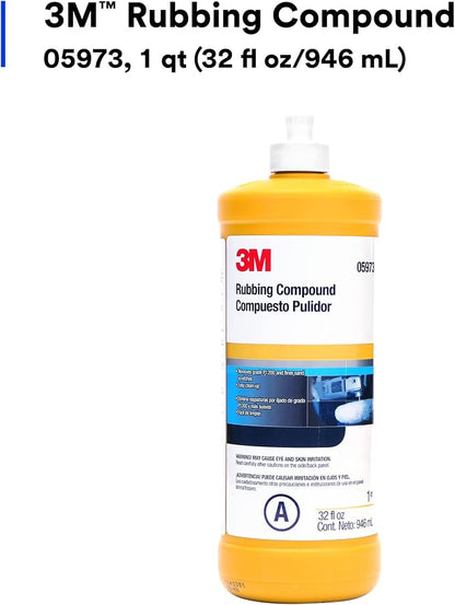 3M Rubbing Compound, 05973, Liquid Formula,1 qt (32 fl oz/946 mL)