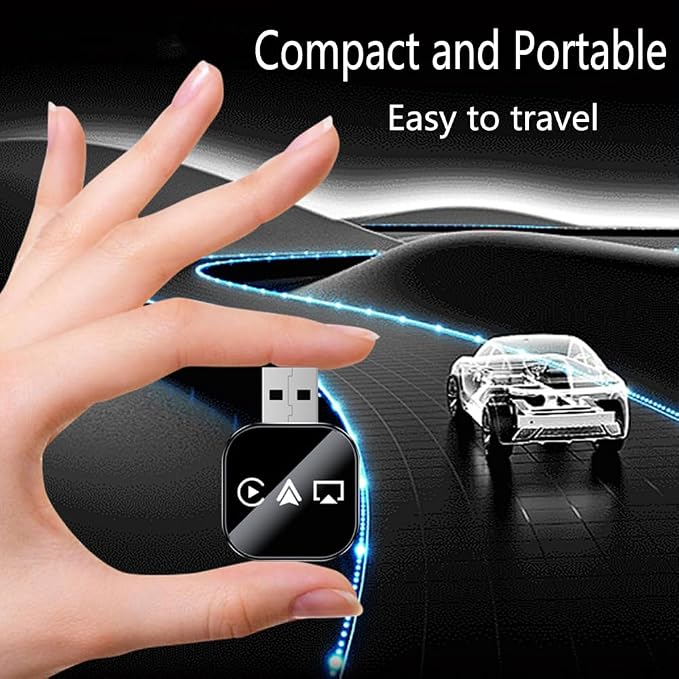 3-in-1 Car Adapter (2026 Model), Carplay Wireles Adapter, Mini Size, Compatible with Apple Carplay, Android Auto & Mirror Link, Plug & Play, Fast Response & Stable Connection (C, for Android)