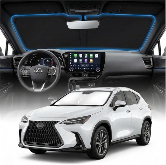 for Lexus NX NX250 NX350 NX350h NX450h+ Sun Shade Windshield Cover - Custom Fit NX Accessories 2015-2021 Sunshade Foldable UV Protection & Heat Shield Sun Visor Accessories