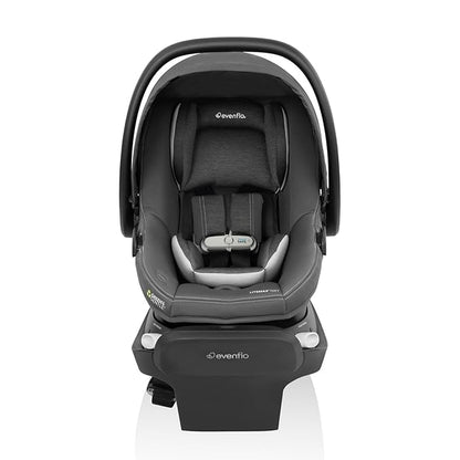Evenflo Revolve180 LiteMax NXT Rotating Rear-Facing Lightweight Preemie and Infant Car Seat 3-30lbs with Green & Gentle. Easy Install with Base (Anchor Gray)
