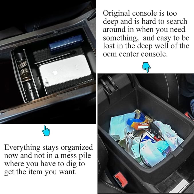 Center Console Organizer Compatible with Subaru Legacy Outback 2015 2016 2017 2018 2019 ABS Console Tray Armrest Storage Box Console Insert Organizer Glove Pallet