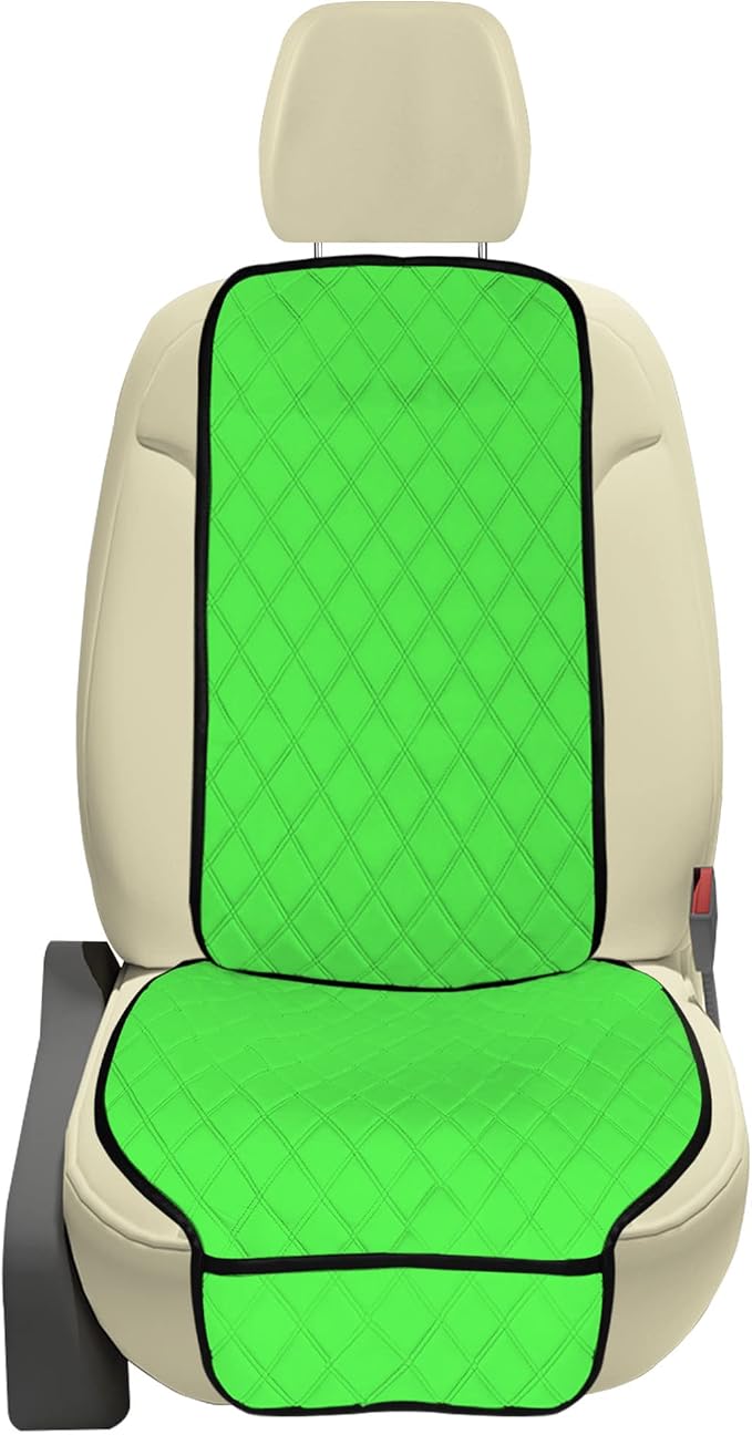 FH Group Car Seat Cushion – Neosupreme Single Front Seat Cover with Front Pockets, Airbag Compatible, Universal Fit Car Seat Cushion for Driver or Passenger Seat, SUV, Truck, Sedan & Van – Green