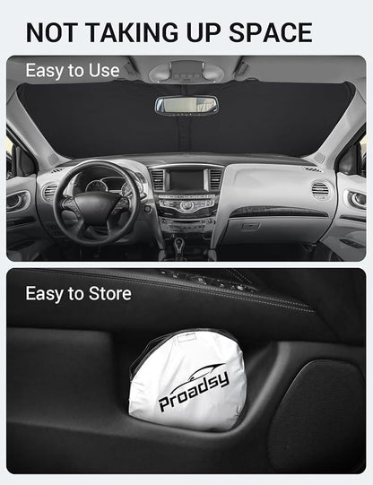 Proadsy 2026 Upgrade Front Windshield Sun Shade Foldable Sunshade Protector Custom Fit 2014-2021 Infiniti QX60 Accessories