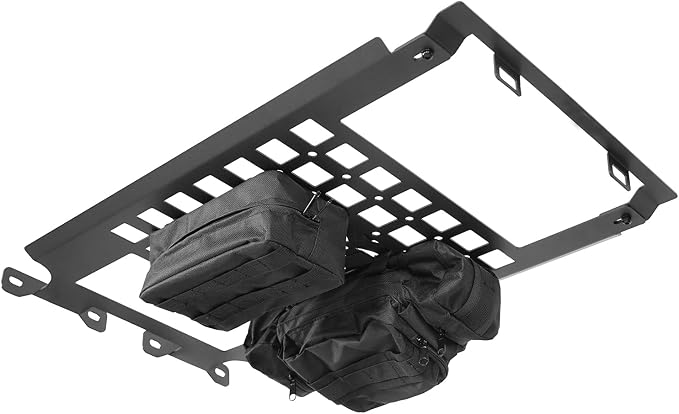 Hooke Road JL Overhead MOLLE Panel Inside Roof Storage Rack for 2018-2026 Jeep Wrangler JL & Gladiator JT 2/4 Doors Hardtop Only, Include 2 MOLLE Pouches Bags