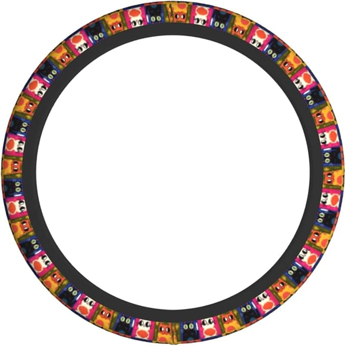 Cat Geometry Steering Wheel Covers Non Slip Neoprene Universal 15 Inch Steering Wheel Protector Car Cover for Men Women