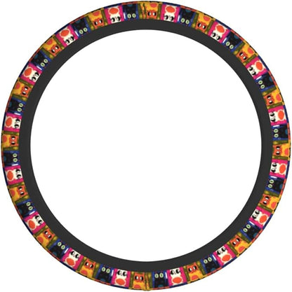 Cat Geometry Steering Wheel Covers Non Slip Neoprene Universal 15 Inch Steering Wheel Protector Car Cover for Men Women
