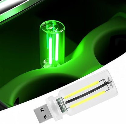 LED Car Interior Light, Touch Control USB Night Lamp, Retro Style Ambient Lighting for Auto, Bedroom, Desk (Green Light)