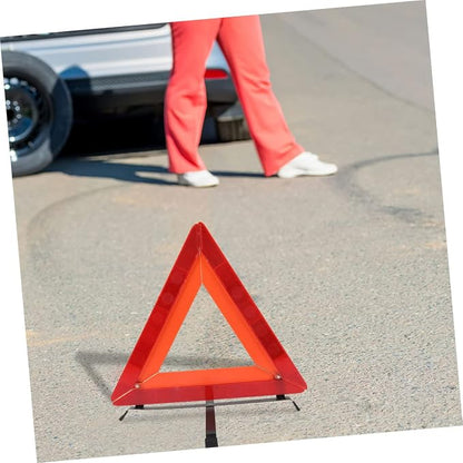 ULTECHNOVO Car Essentials Road Safety Warning Sign Reflective Triangle Sturdy Plastic Quick Use Folding Roadside Triangle