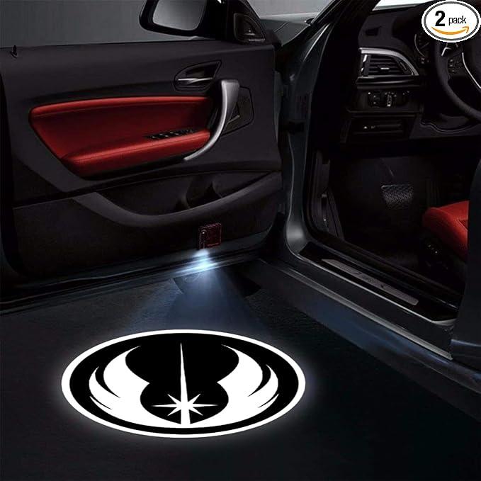 Fit Star Wars Car Door Lights Logo Projector HD Ghost Shadow Welcome Light 2Pcs Car Door Puddle Lights for Star Wars Jedi Order Car Accessories (Fit Juedi)