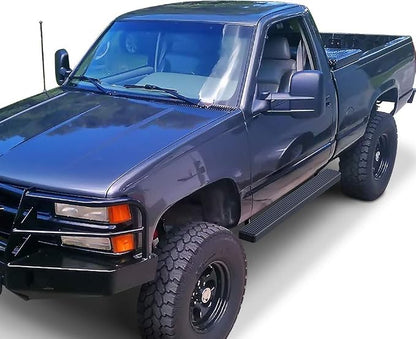 APS Running Boards 5 inches Black Compatible with Chevy GMC CK 1988-1998 Regular Cab & Chevy Tahoe 95-99 2Dr & GMC Yukon 92-99 2Dr (Exclude ZR2) Stainless Steel (Nerf Bars Side Steps Side Bars)