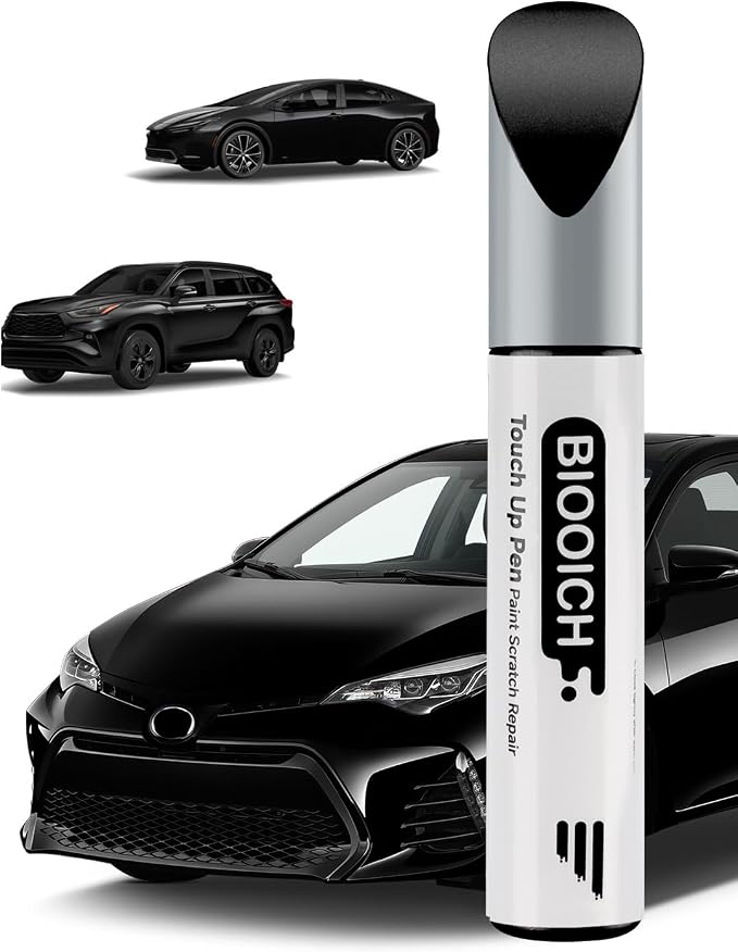 Touch Up Paint Pen Exact Color Match Car Chip and Scratch Repair (for Toyota, Attitude/Midnight Black Metallic(218))