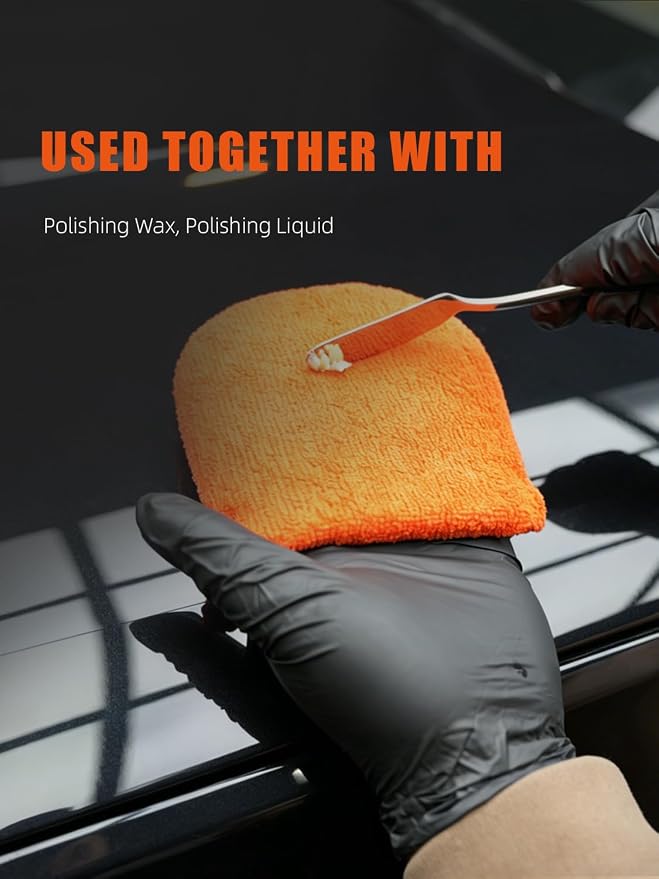 Microfiber applicator pad, Microfiber Sponge, SPTA 10Pcs Ultra-Soft Microfiber Wax Applicator Pads, Cleaning Pads with Finger Pocket Wax Applicator for Applying Wax, Sealants