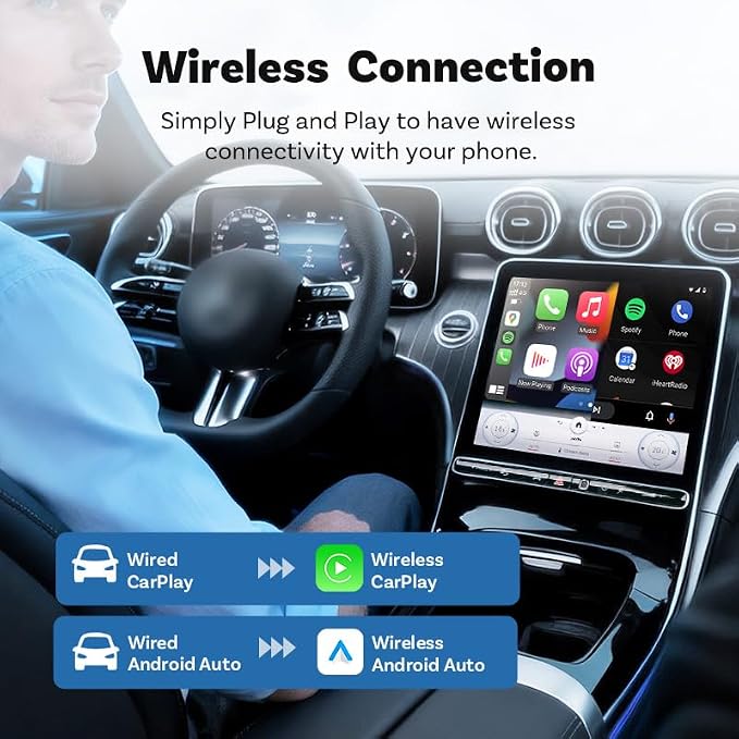 Upgraded Wireless CarPlay Adapter for Infiniti QX60 2022-2026, Mini Wired to Wireless Box, Plug and Play, Compatible with Apple and Android