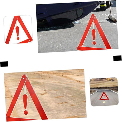 4pcs Adopted is Sturdy and Practical Triangle Warning Sign Car Warning Sign Road Safety Kit for