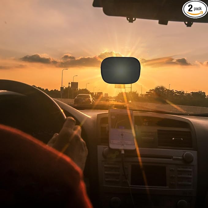Car Window Shade for Sun Glare, 2 Pack Mini Car Sun Shade Semi-Transparent Cling Side Window Blocker, Mesh Window Shades for Driver/Passenger 9.2"x6.9" Universal Fit