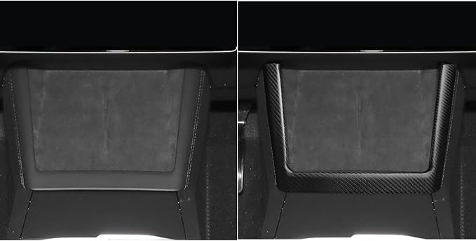 NVCNX Hard Rigid Real Carbon Fiber for Tesla New Model 3/Y Highland 2024-2026 for Juniper 2025 2026 Accessories Wireless Charger Charging Phone Pad Panel Frame Cover Interior Trim 1PC - Matte Carbon