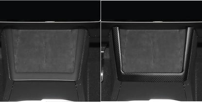 NVCNX Hard Rigid Real Carbon Fiber for Tesla New Model 3/Y Highland 2024-2026 for Juniper 2025 2026 Accessories Wireless Charger Charging Phone Pad Panel Frame Cover Interior Trim 1PC - Matte Carbon