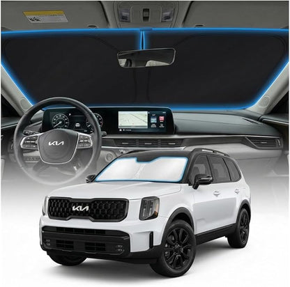 for Kia Telluride Sun Shade Windshield Cover - Custom Fit Telluride Accessories 2020-2024 2025 Sunshade Foldable UV Protection & Heat Shield Sun Visor Accessories