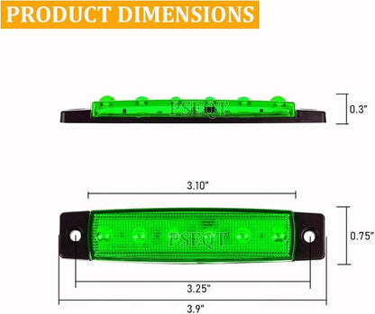 PSEQT 10 Pcs LED Rock Strip Lights Car Underglow Wheel Fender Well Lighting Kits Waterproof for Golf Cart Wrangler Offroad Truck RV UTV ATV Snowmobile (Green)