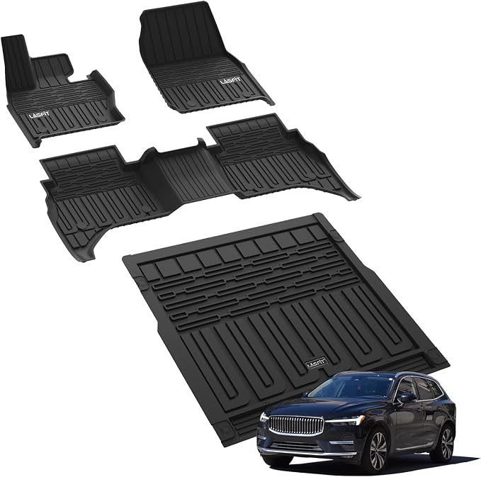 LASFIT Floor Mats & Cargo Mat for Land Rover Range Rover Sport 2023-2026, TPE All Weather Protection 1st & 2nd Row Floor Liners for Range Rover Sport Accessories, Black, Easy to Clean