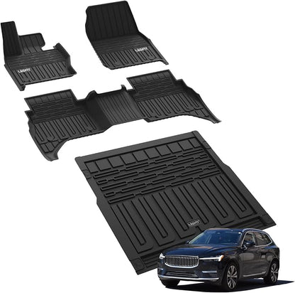LASFIT Floor Mats & Cargo Mat for Land Rover Range Rover Sport 2023-2026, TPE All Weather Protection 1st & 2nd Row Floor Liners for Range Rover Sport Accessories, Black, Easy to Clean
