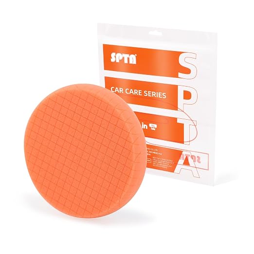 SPTA T40 Orange Medium-Cut Polishing Pads, 1Pc 5.5 Inch Face for 5 Inch 125mm Backing Plate Compound Buffing Sponge Pads for Car Buffer Polisher Compounding, Polishing and Waxing -FPTSS5O