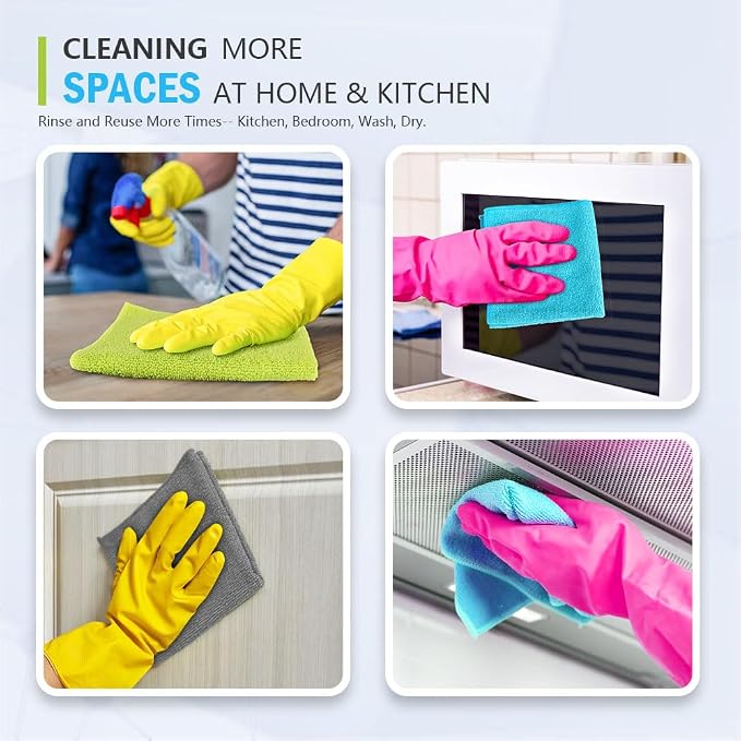 AIDEA Microfiber Cleaning Cloth-100PK, Soft Microfiber Towels for Cars, Absorbent Cleaning Rags, Lint-Free Streak-Free Wash Cloths for House, Kitchen, Window(12in.x16in.)